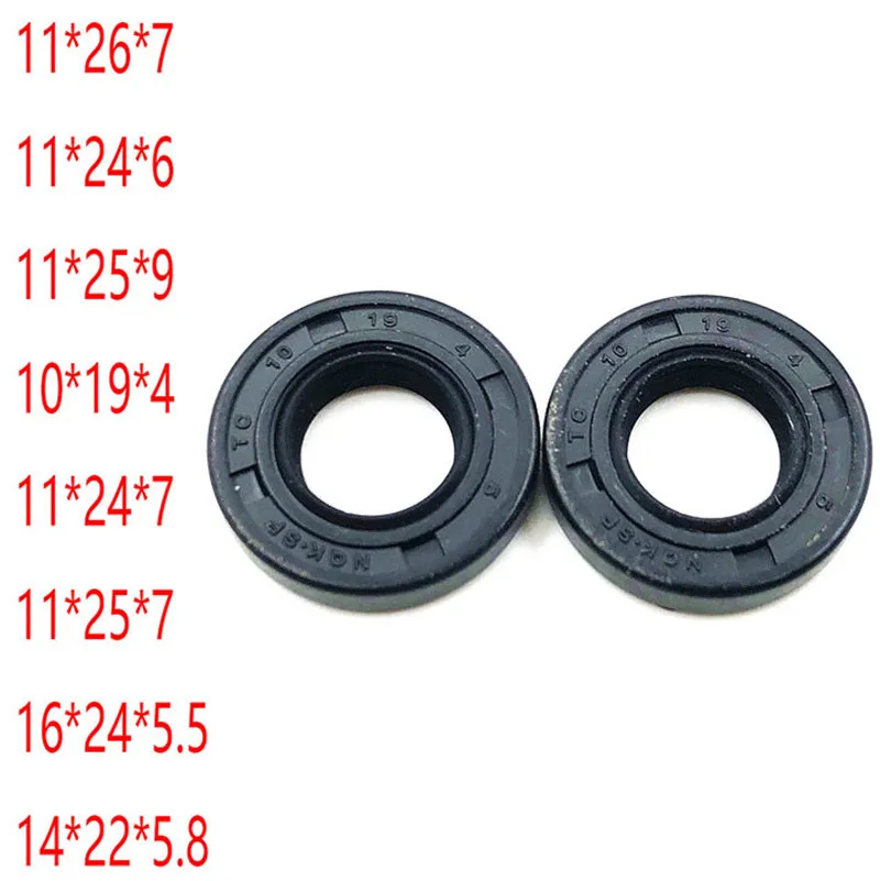 2PCS Shock Oil Seals 14*22*5.8 11*26*7 10*19*4 11*24*7 11*25*7Suspension Oil Seal 16*24*5.5 For Dirt Bike ATV Motorcycle Scooter