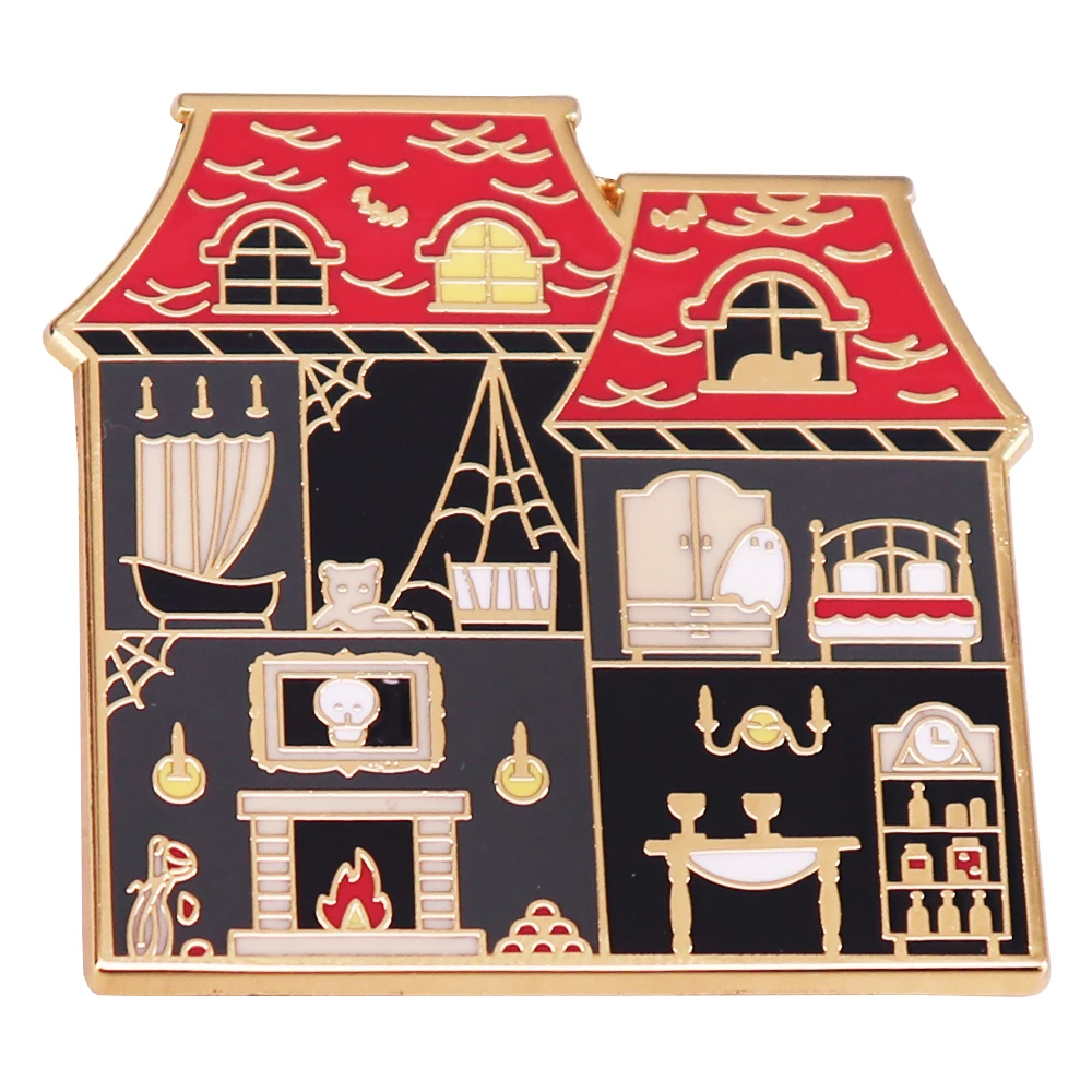 

ghost town Haunted House terror Halloween Enamel Pin