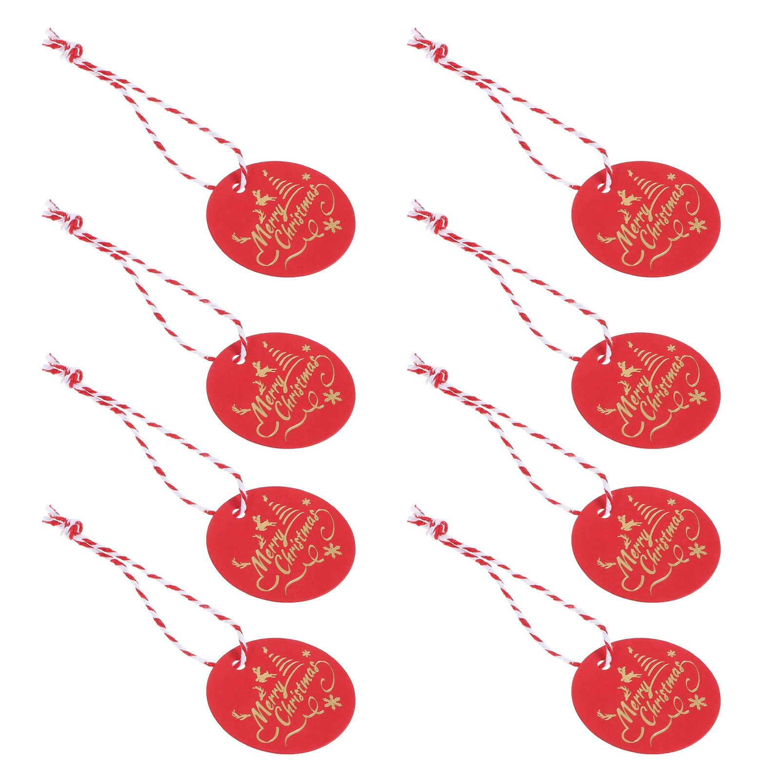 

100 Pcs Christmas Gift Tags Merry Holiday Decorative Hanging Tags for Wrapping Packaging Farmhouse naments Red Foil Stickers