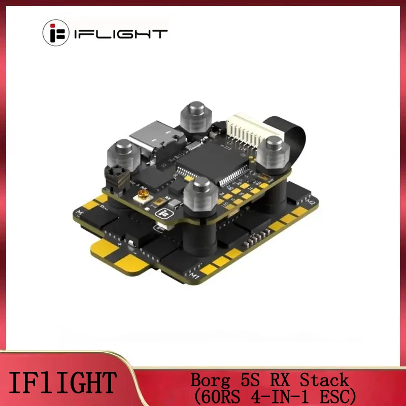

iFlight Borg 5S RX Stack с контроллером полета Borg 5S RX FC / Borg 60RS ESC для гоночных деталей FPV