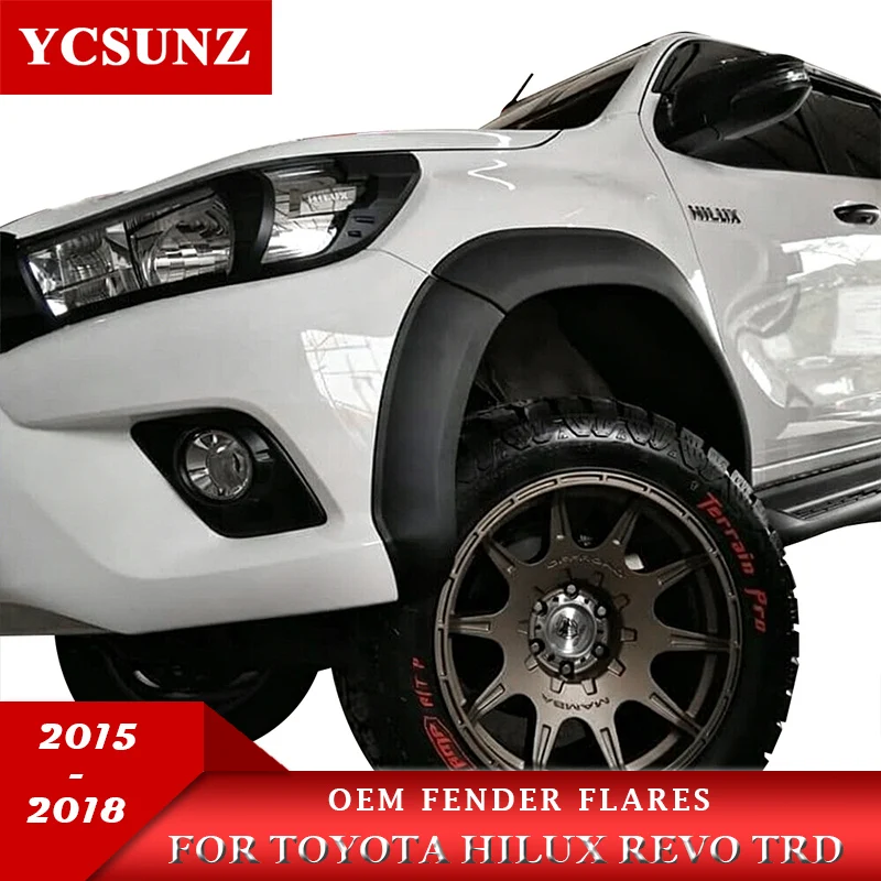 

OEM Wheel Arch Fender Flares For Toyota Hilux Revo TRD 2015 2016 2017 2018 Double Cabin Car Accessories