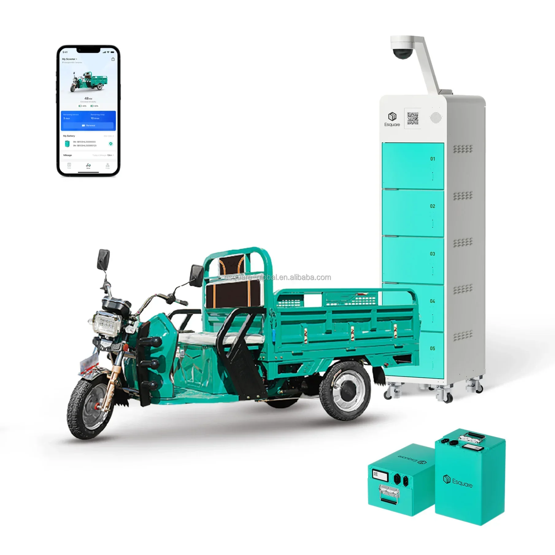 بطارية قابلة للتبديل، بطاريات دراجة نارية كهربائية للدراجات النارية الكهربائية، بطارية سكوتر كهربائي 60V50Ah #6