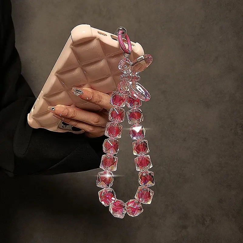 بلينغ كريستال حزام الهاتف الحبل مع زلة بطاقة المفاتيح آيفون 17 المدرسية سامسونج CCD Ins كوريا بلينغ Y2K لتقوم بها بنفسك حافظة