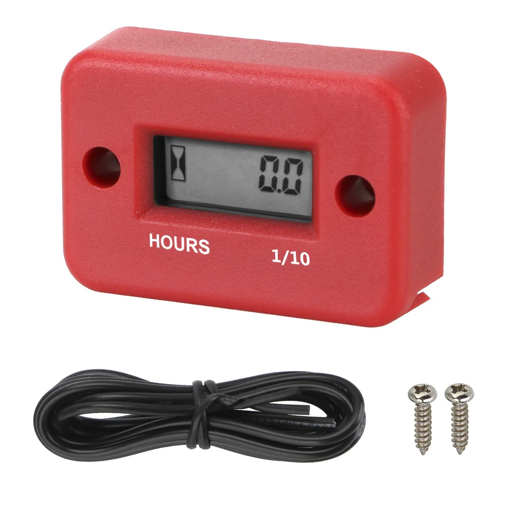 For Motorcycle ATV Gasoline Marine Snowmobile Digital Hour Meter Waterproof LCD Display Engine Gauge Hour Meter
