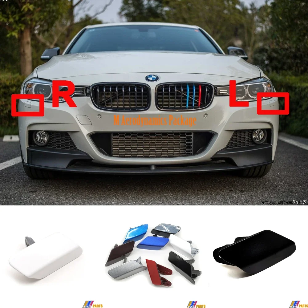 Pair Fit 13-18 BMW3 M-SPORT F30/F31 AH3 320d 320i 325d 328i 330d 330dX 330e 330i 335dX 340i 340iX Headlight Washer Cover