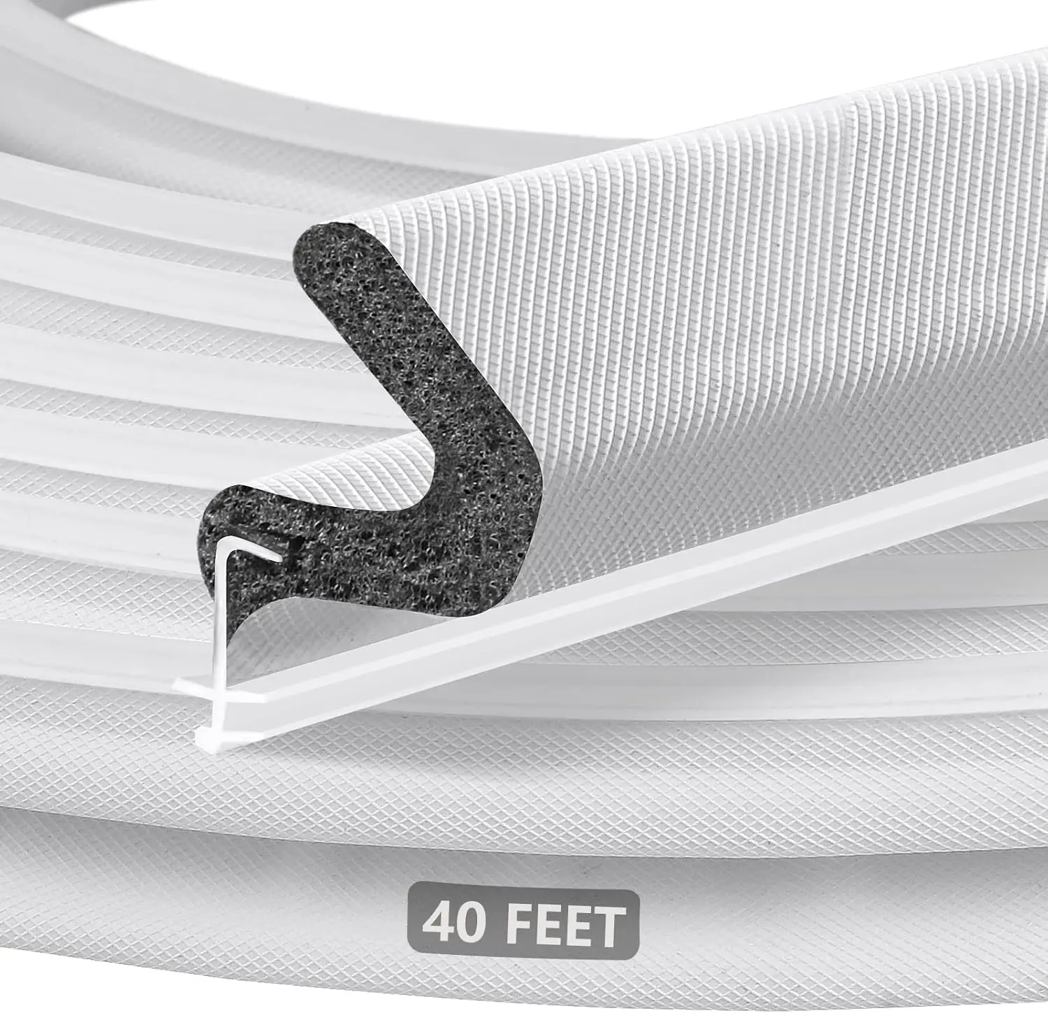 

40FT Extra Long Kerf Weather Stripping for Large Gaps, Easy Install, White