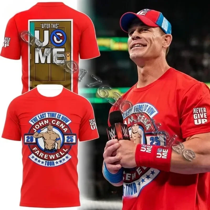 John Cena Wwe Afscheid T-shirt Retro Unisex Manner Ronde Hals Korte Mouw Mode Super Grote Snelheid Drogen Casual Clothing