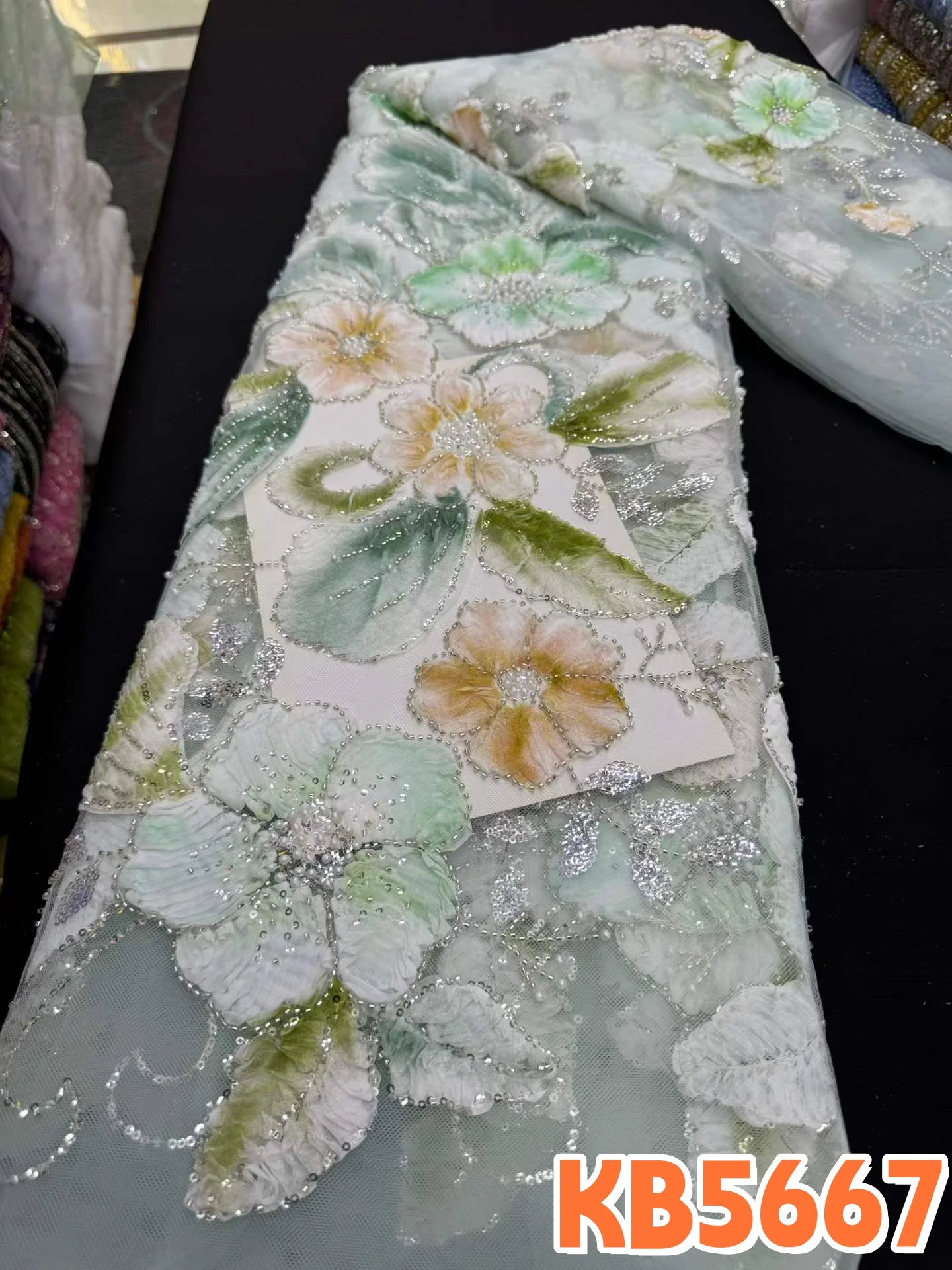YALISI Oliver Green Beads Lace - Embroidery Abaya ulasan dan harga