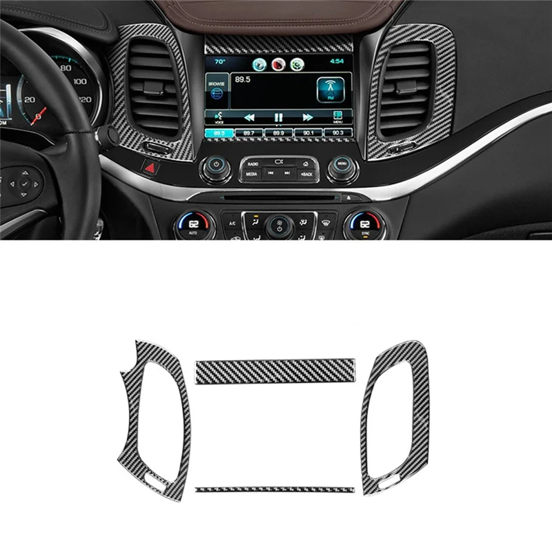 For Chevy Impala 2014-2020 Soft Carbon Fiber Car Central Control Air Vent Cover Trim Sticker Accessories