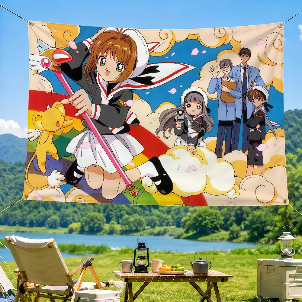 Comic C-Cardcaptor-R S-Sakura-A flag Decorative Home Yard & Garden Decor Banner - Indoor Outdoor Wall Hanging Flag