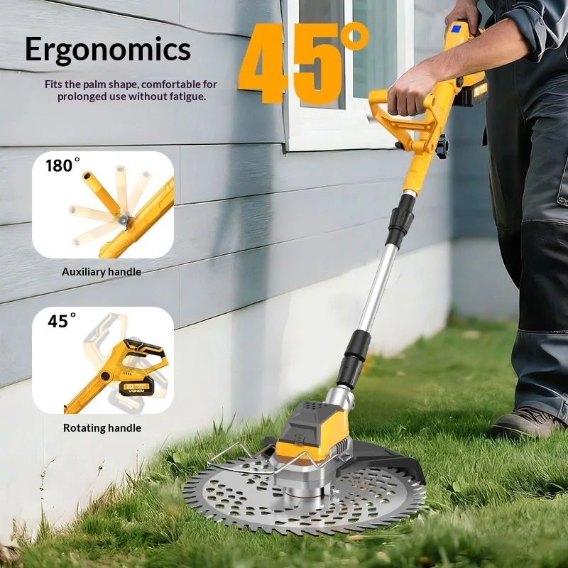 Adjustable Telescopic High-Power Brushless Electric Lawn Mower Small Folding Grass Trimmer Battery Operated Outdoor Garden Care