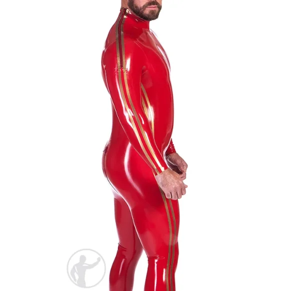 

NEU 100% Latex Rubber Gummi Uniform Catsuit Ganzanzug tight Shoulder zipper