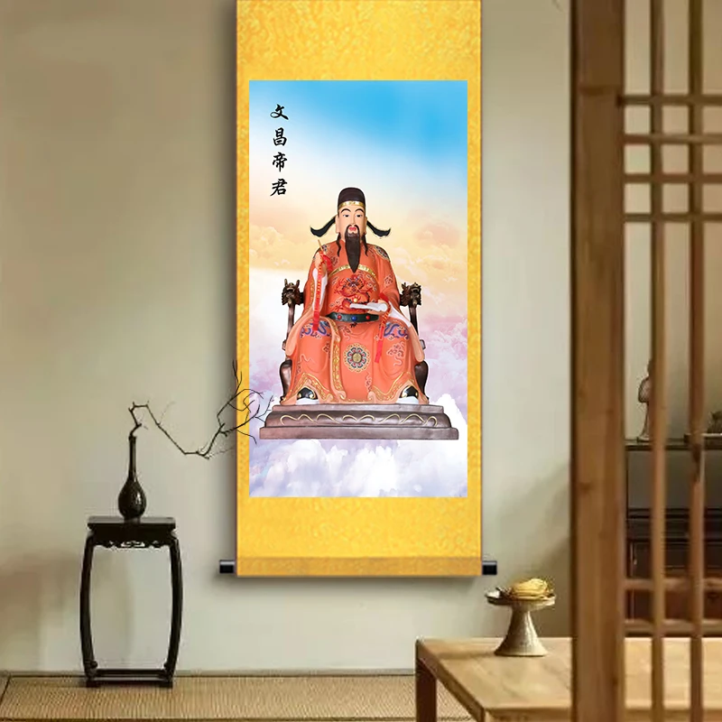 Wenchang Emperor, Xingjun portrait hanging painting, Wenqu Star, living room, study corridor decoration scroll painting