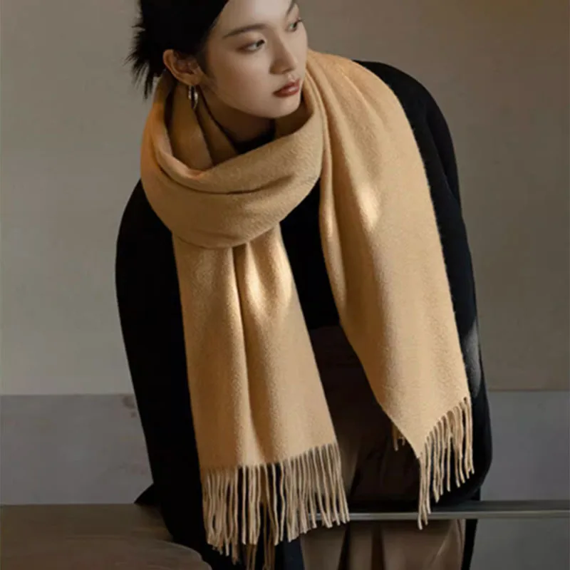 New Cashmere Scarf Women\'s Winter Scarves Wool Black Red Scarf Ladies Winter Big Pashmina Scarf XWJ01