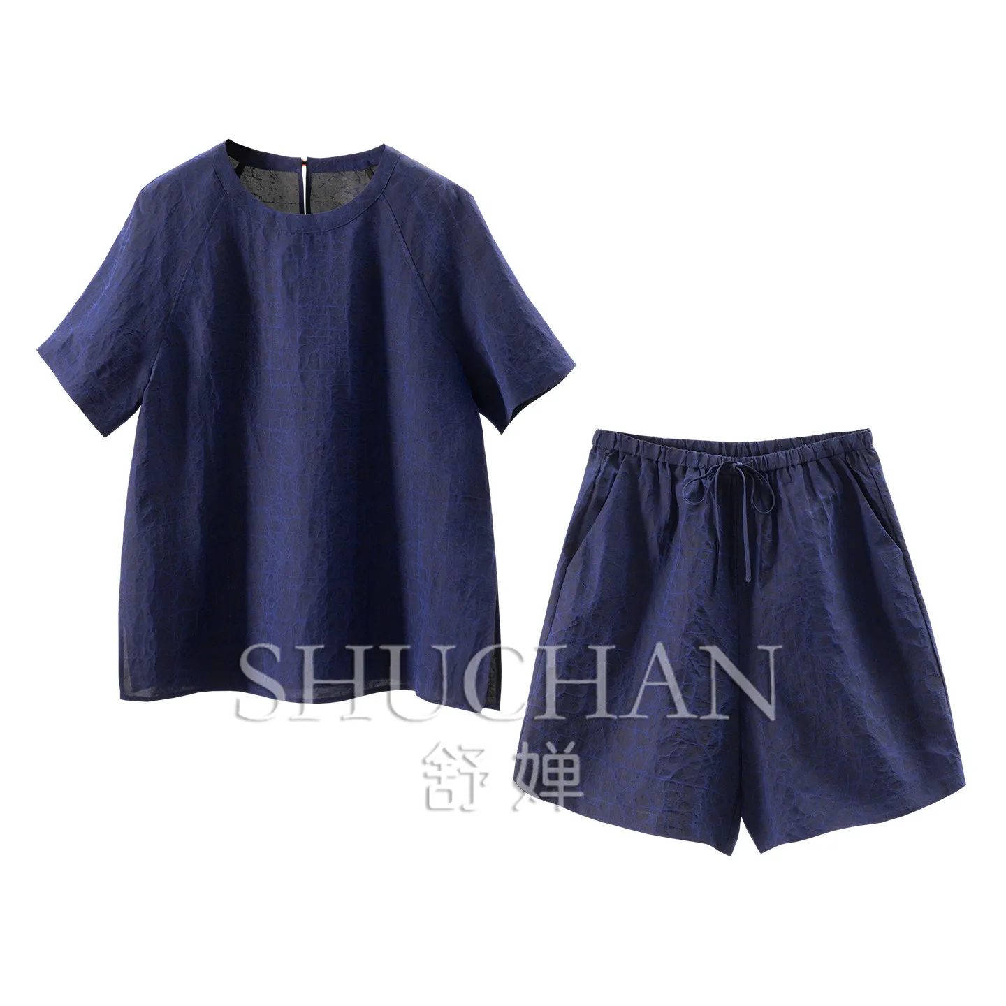 Luxury Grandee Natural Silk Turtle Crack Fragrant Cloud Yarn Shirt + Shorts Set Female 61J7 Summer Sets Womens Outfits