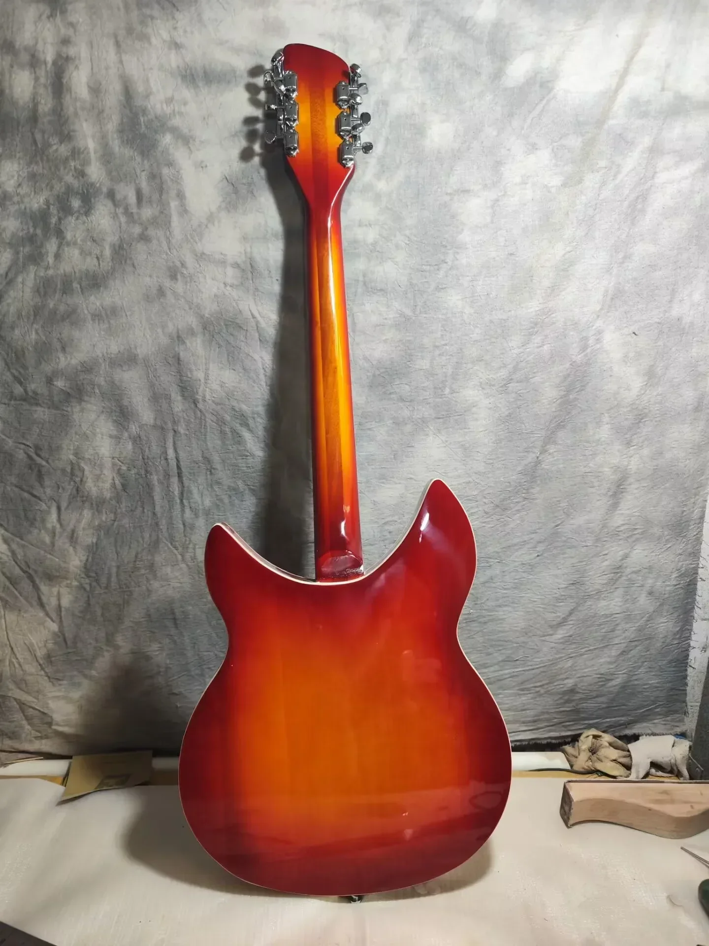 Special Tailpiece Backer 330 360 12 Strings Cherry Sunburst Semi Hollow Body FireGlo Electric Guitar Dual Binding Triangle Inlay