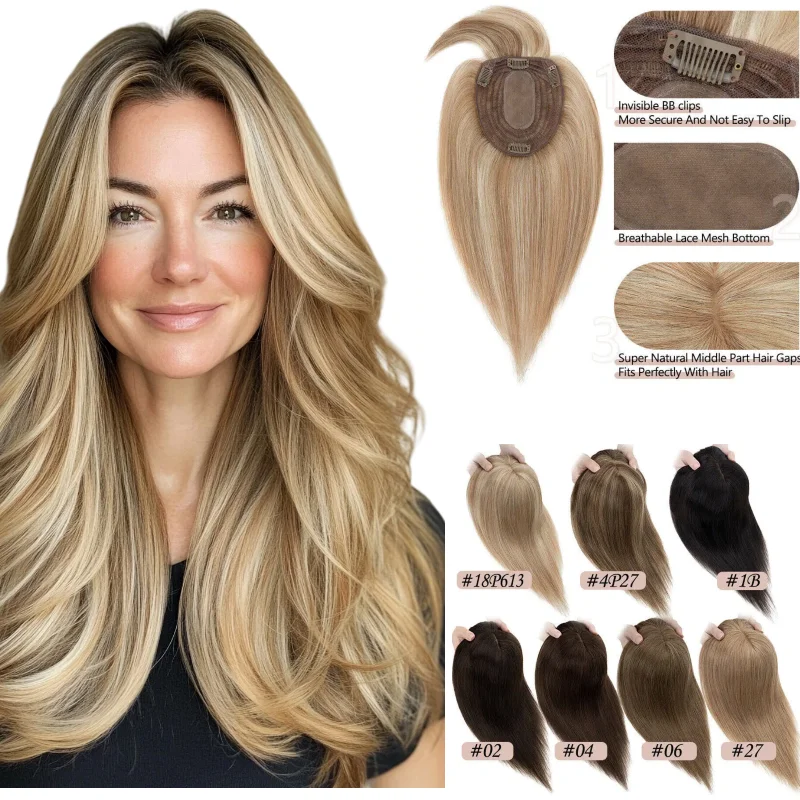 machine-made-100-human-hair-women-topper-hairpiece-wig-with-clips-easy-to-wear-colors-4-6-in-stock-bulk-ready