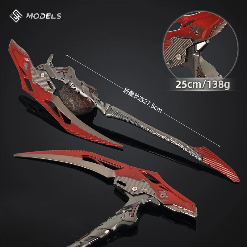 25cm arena breakout reaper foice modelo dobrável ornamento de metal faca brinquedo espada adereços decorações de mesa presentes coleções