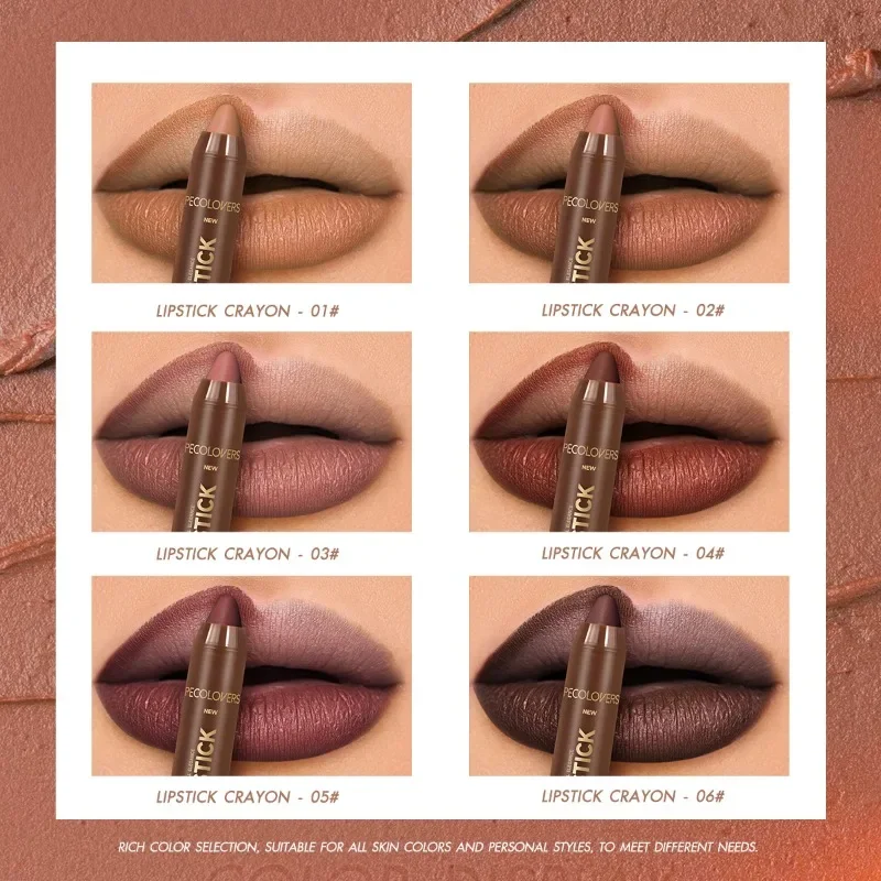 Multi-Shade Brown Tube Matte Lip Liner für langanhaltende, glatte Konturierung, nicht verschmierend, zum Konturieren und Füllen von Lippen