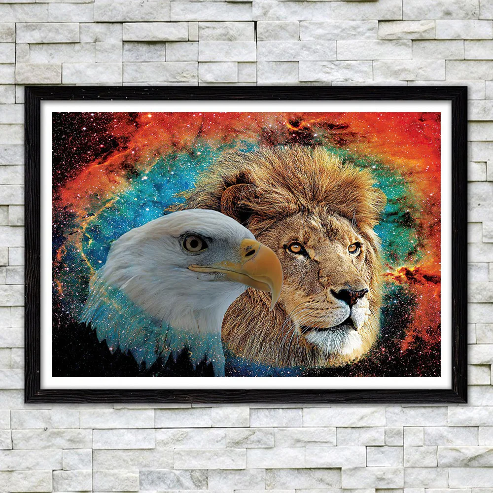 

Vintage Decor Rule And Reign Lion Eagle Animal Posters Honor Art Painting On Canvas Prints Totem Flag Wall Pictures For Room