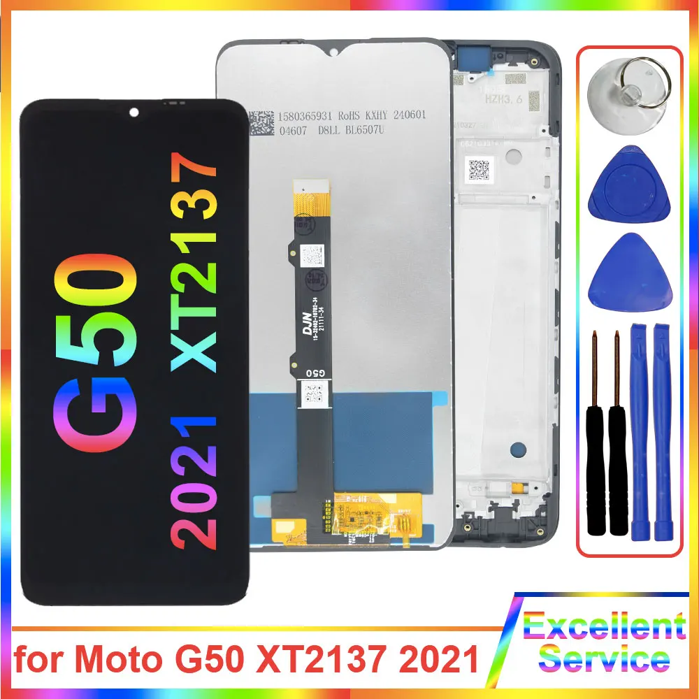 New LCD for Motorola Moto G50 4G 2021 XT2137-1 LCD Display Touch Screen Digitizer Replacement LCD for Moto G50 4G With Frame