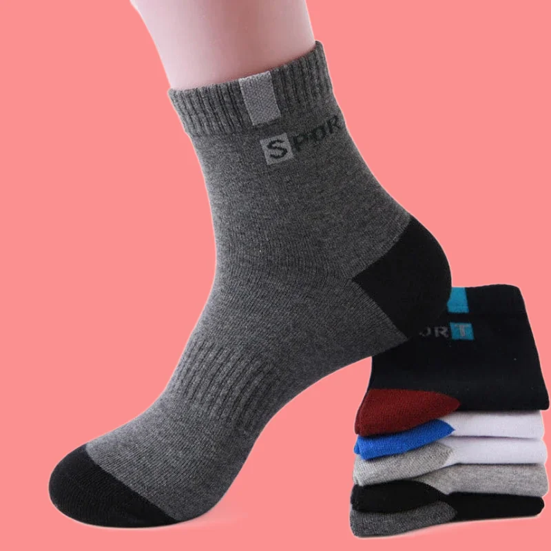 Calcetines deportivos transpirables para hombre, calcetín de negocios de alta calidad, absorción del sudor, cómodos, desodorización, 5/10 pares