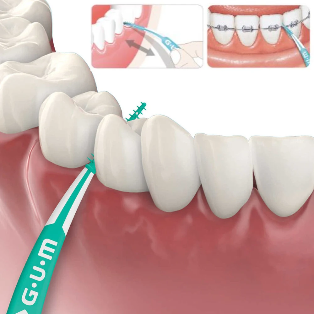 Gum Soft Picks Advanced Small Dental Tooth Interdental Cleaning Brush Curved Rubber Bristles Orthodontic Hygienist Japan Sunstar