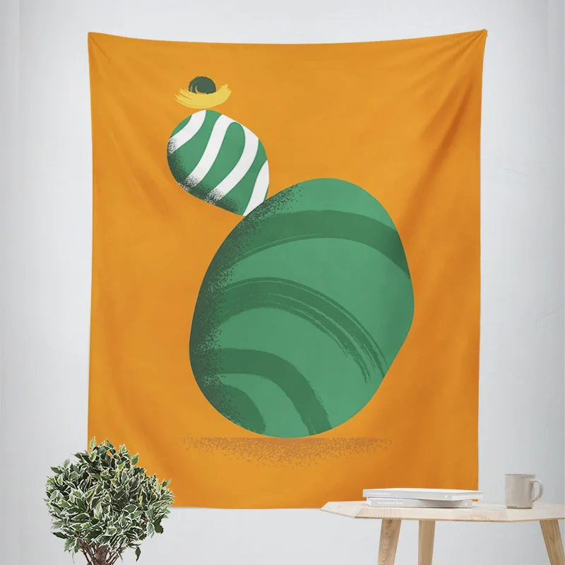 Abstract Botanical Morandi Tapestry Geometric Figures Cafe Bar Wall Cloth Home Decor Tapestry Machine Washable