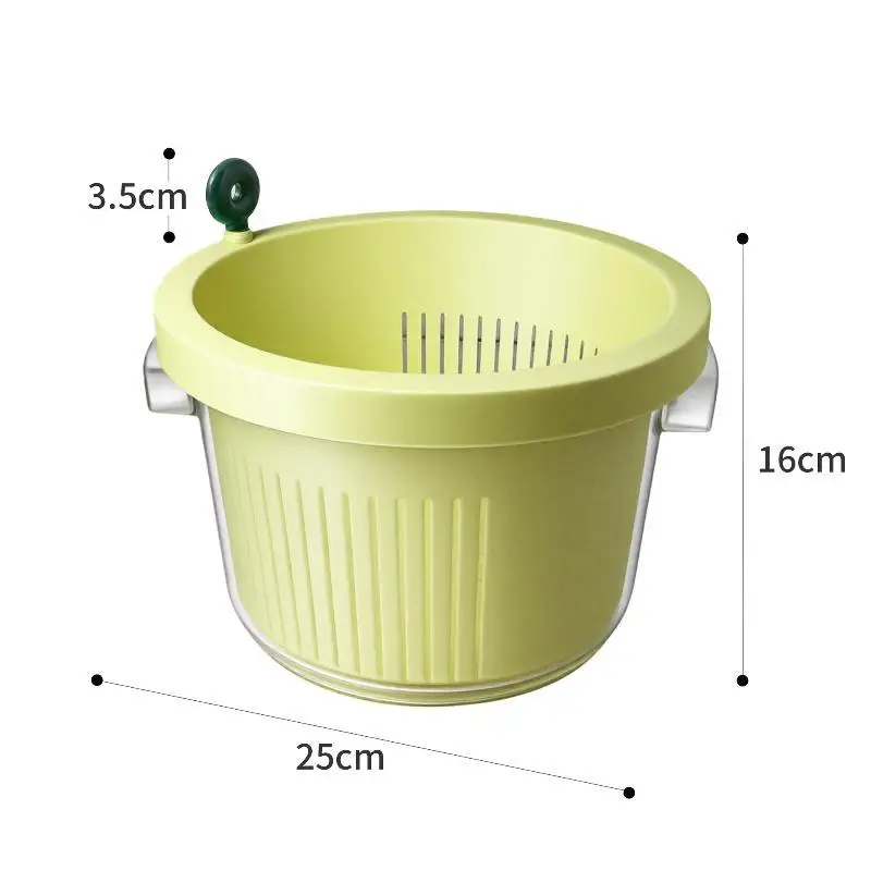Manual Salad Spinner Easy Operation Non-Slip Base Vegetable Cleaner Dryer Large Capacity for Camping Picnic Use