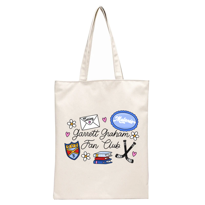 Off Campus Slogan Printed Canvas Tote Bag Reusable Casual Shoulder Shopping Handbag Student Daily Outdoor Gift
