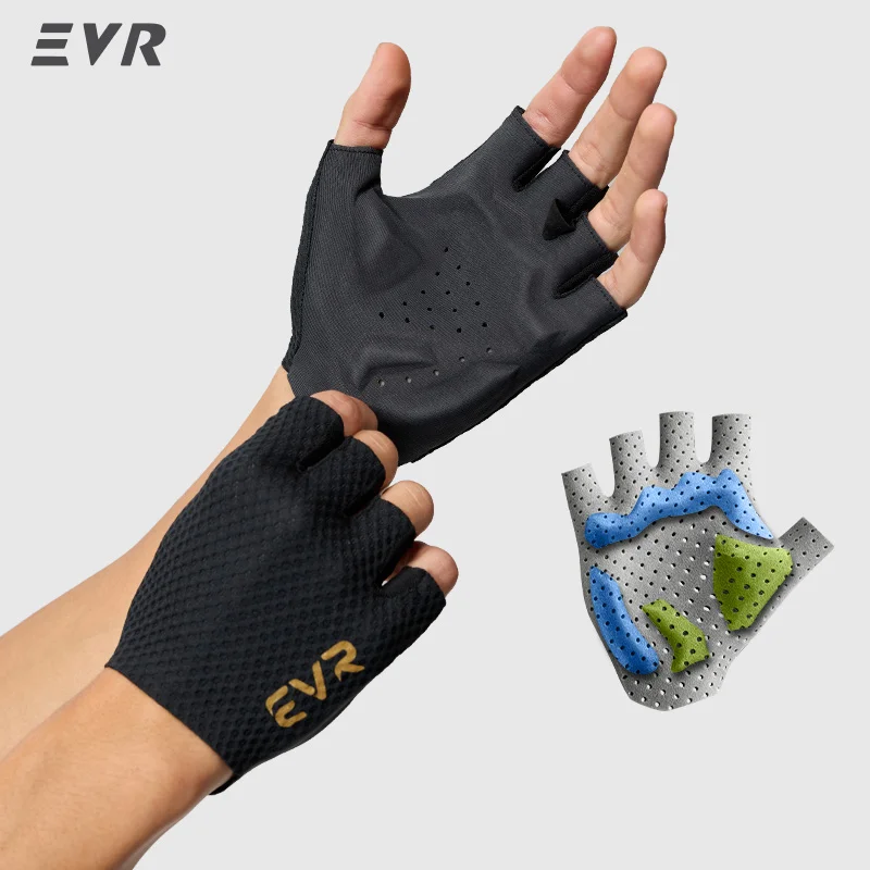 Gants de cyclisme EVR à doigts courts avec coussinets de paume absorbant les chocs, gants de vélo tout-terrain pour VTT, gants demi-doigts pour l'extérieur