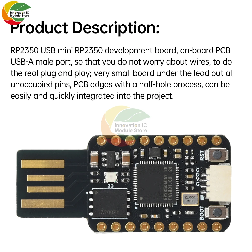 4M/16M USB RP2350 Mini Microcontroller Development Board Dual Core Dual Architecture Processor RP2350A for Raspberry Pi