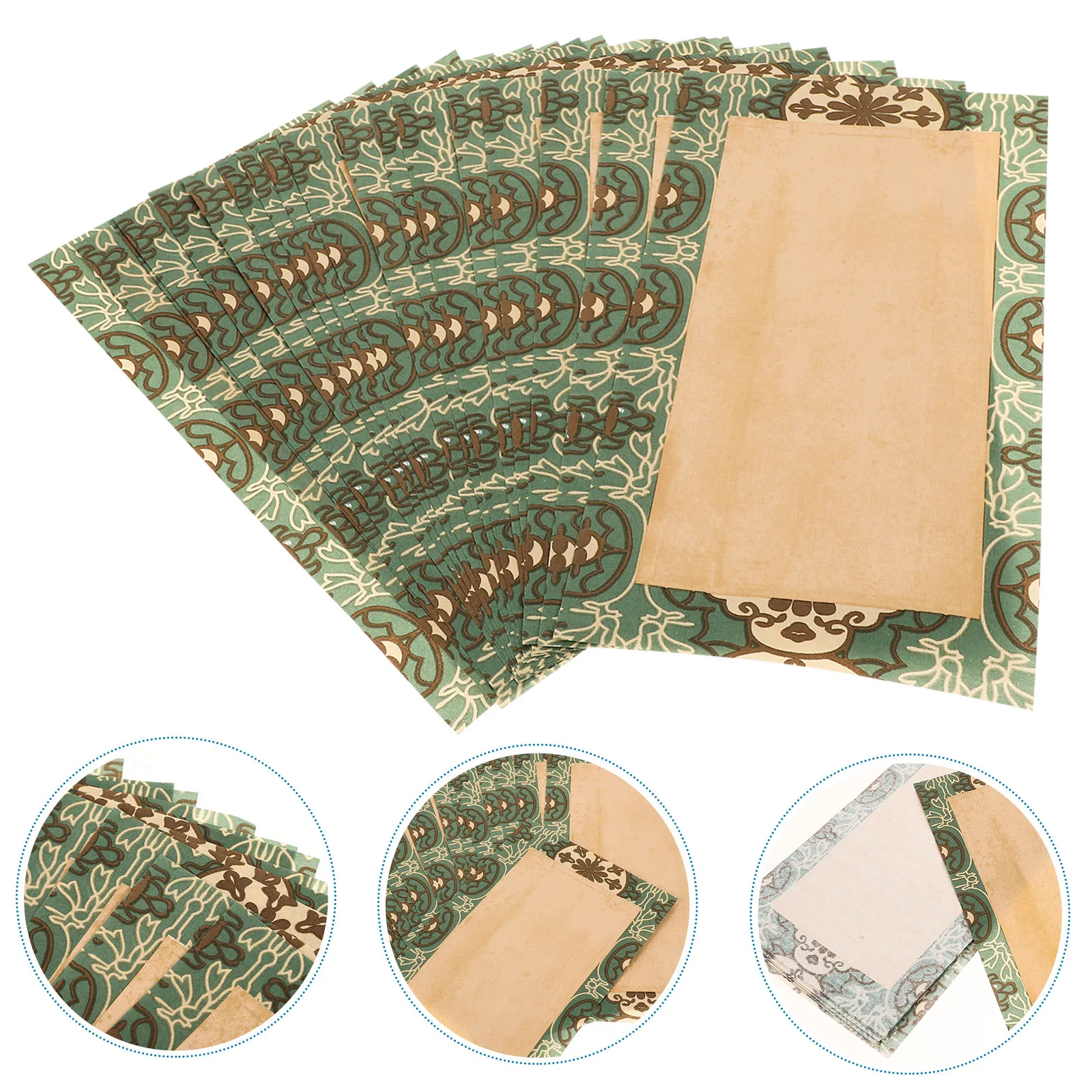 40 Sheets Vintage Rice Paper Vivid Art Xuan Printing Professional Calligraphy Chinese Practice for Storage Box