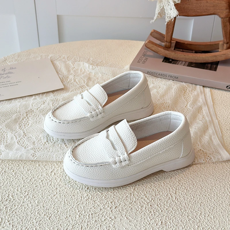 Boys Girls Kids Leather Loafers Soft Sole Non Slip Casual Shoes for Children School Walking Comfortable Childrens Shoes Sandals