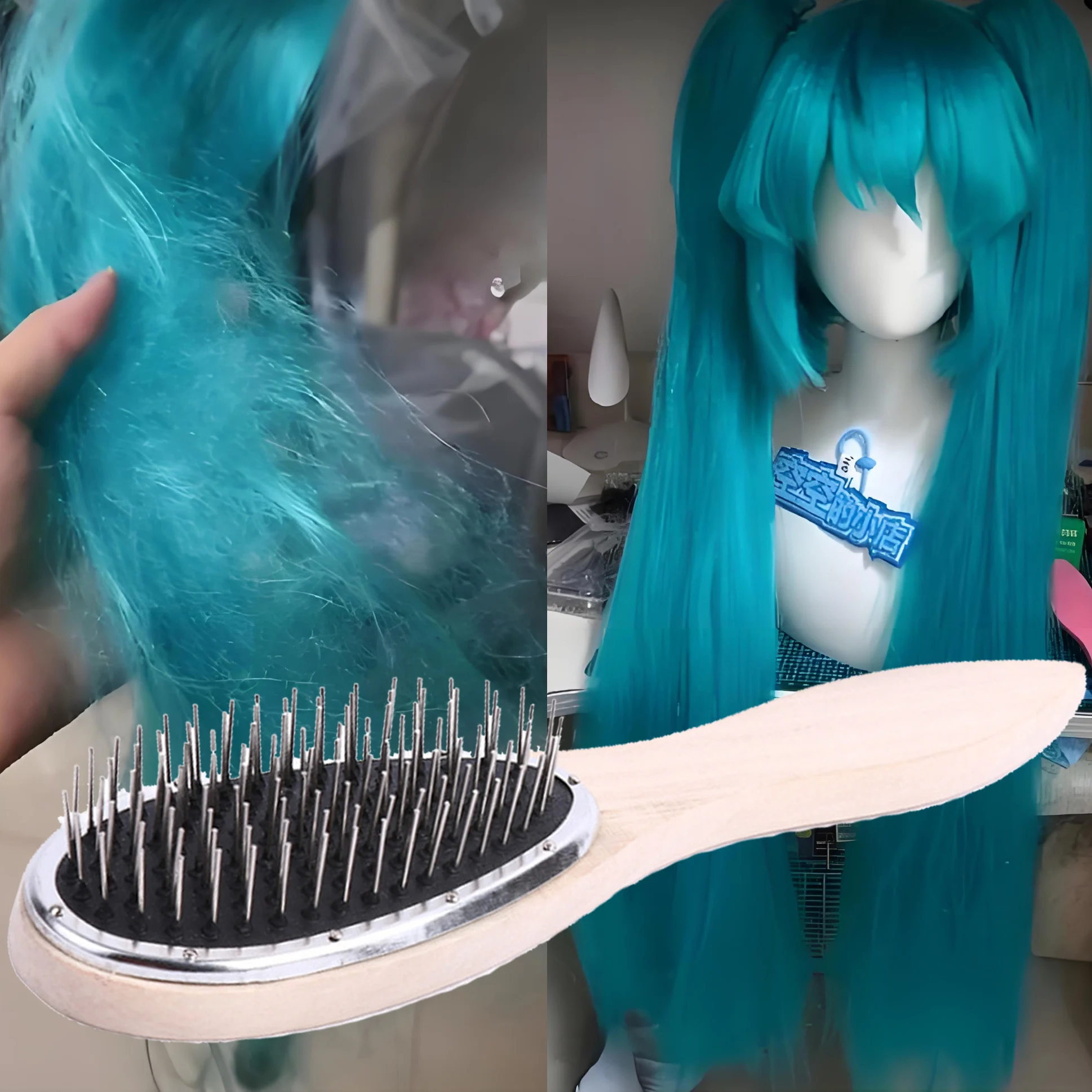 

Hair Brush for Wigs Anti Static Steel Comb for Tangle Hair Extensions Wig Brush