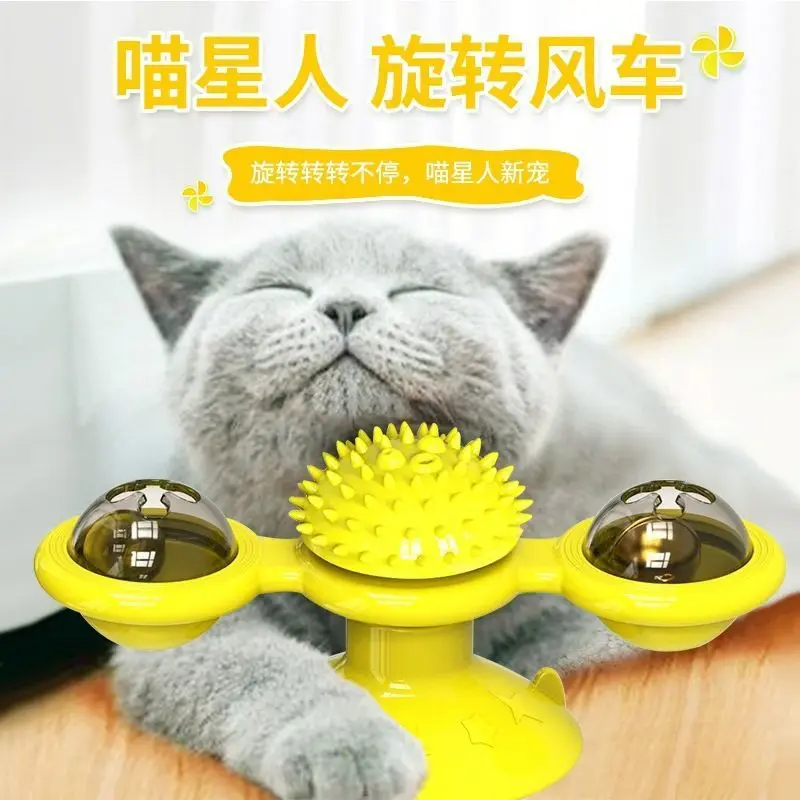 

Cat Toys, Soothing Tool, Teasing Cat Stick, Catmint Ball, Rotating Windmill Wheel, Kitten Toy Set