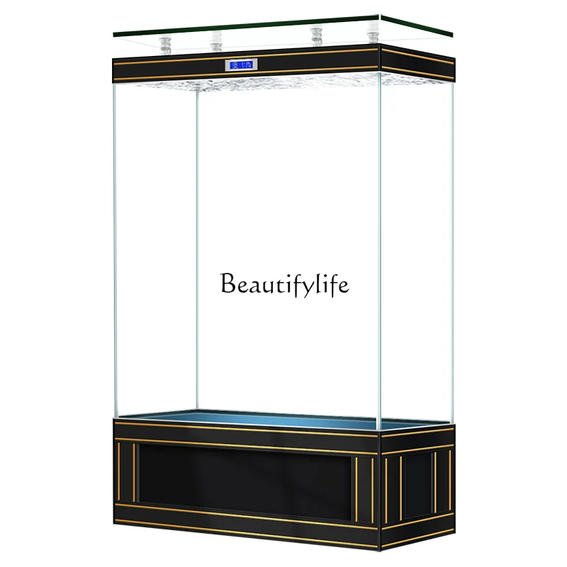 

05-*Goldfish tank living room ultra-white glass floor-to-ceiling water-free aquarium box large screen length 80 width 40 fish ta