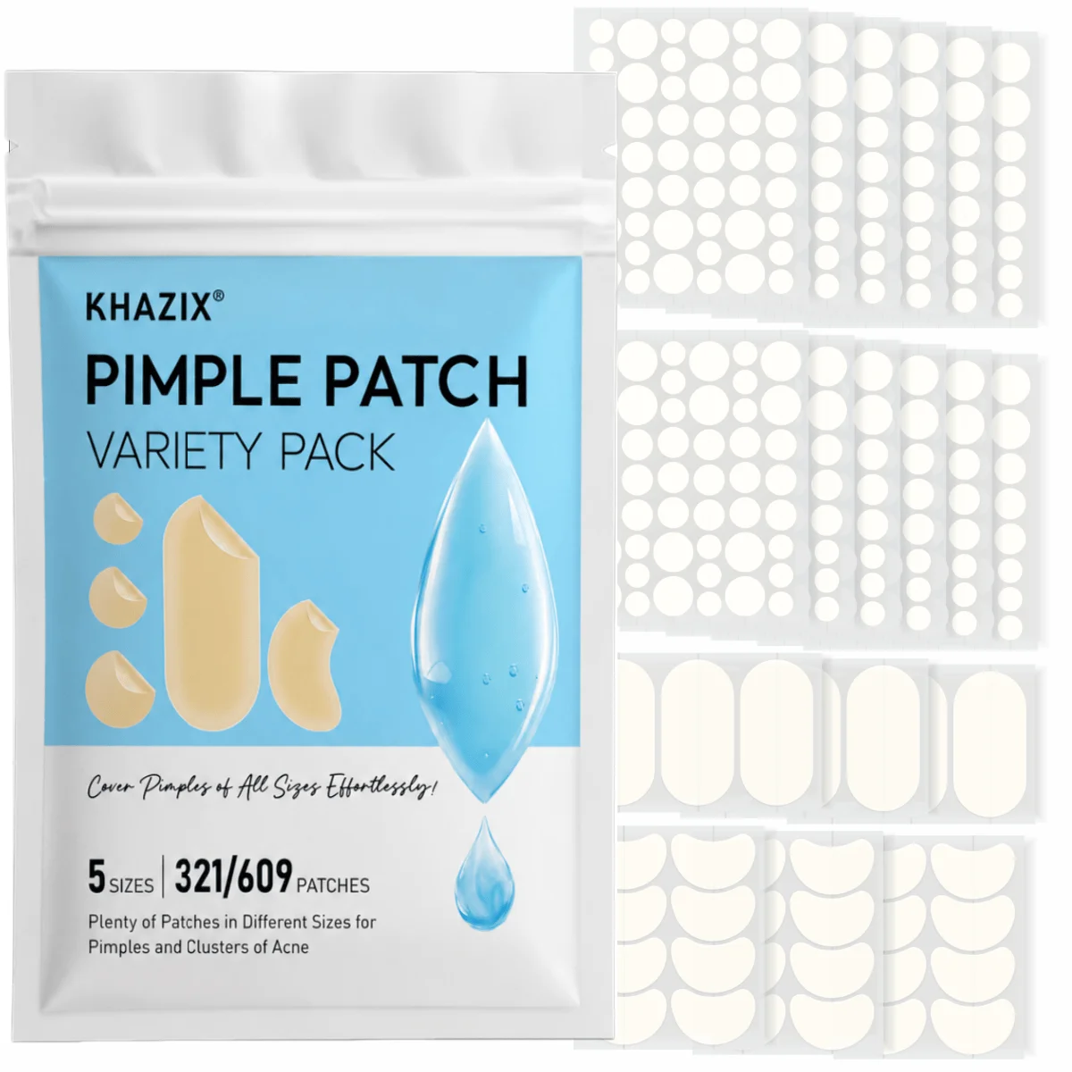 321/609pcs Star Pimple Patches For Face Hydrocolloid, Absorbing Cover, Tea Tree, Hydrocolloid Acne Patch, Cute Star Pimple Patch