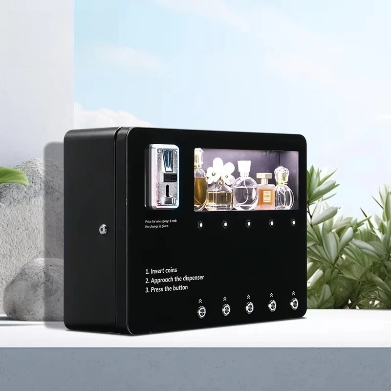Custom 5 Spray Nozzle Perfume Dispenser Vending Machine Smart Automatic Card Reader Cash Coin Acceptor Durable Design