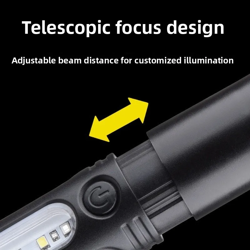 Super Bright White Laser Flashlight: Mini Portable, Rechargeable Long-Life, Outdoor Emergency with Whistle & Work Light