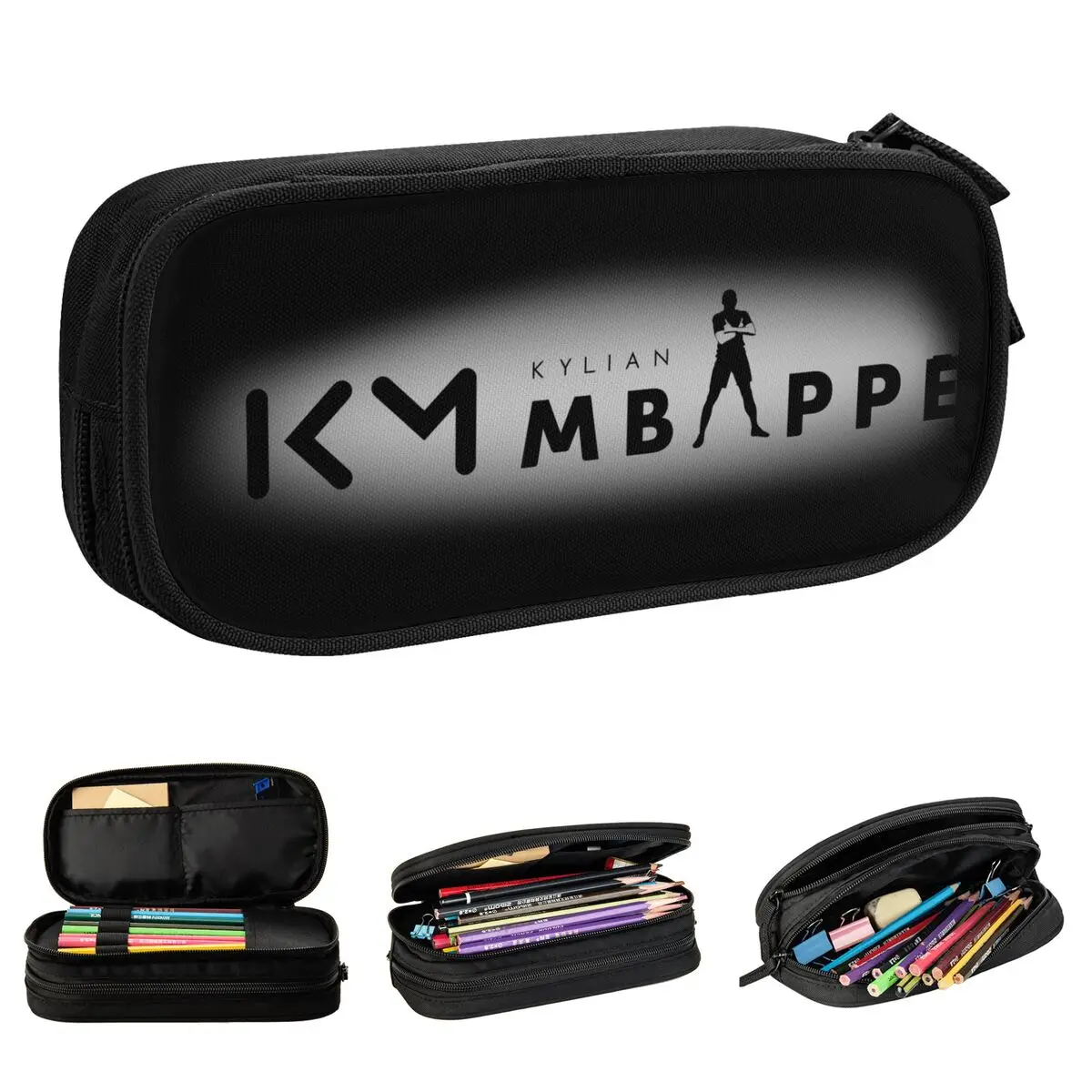 mbappe futebol lapis case caneta futebol caixa bolsas grande capacidade material escolar presente para menina e menino km 01