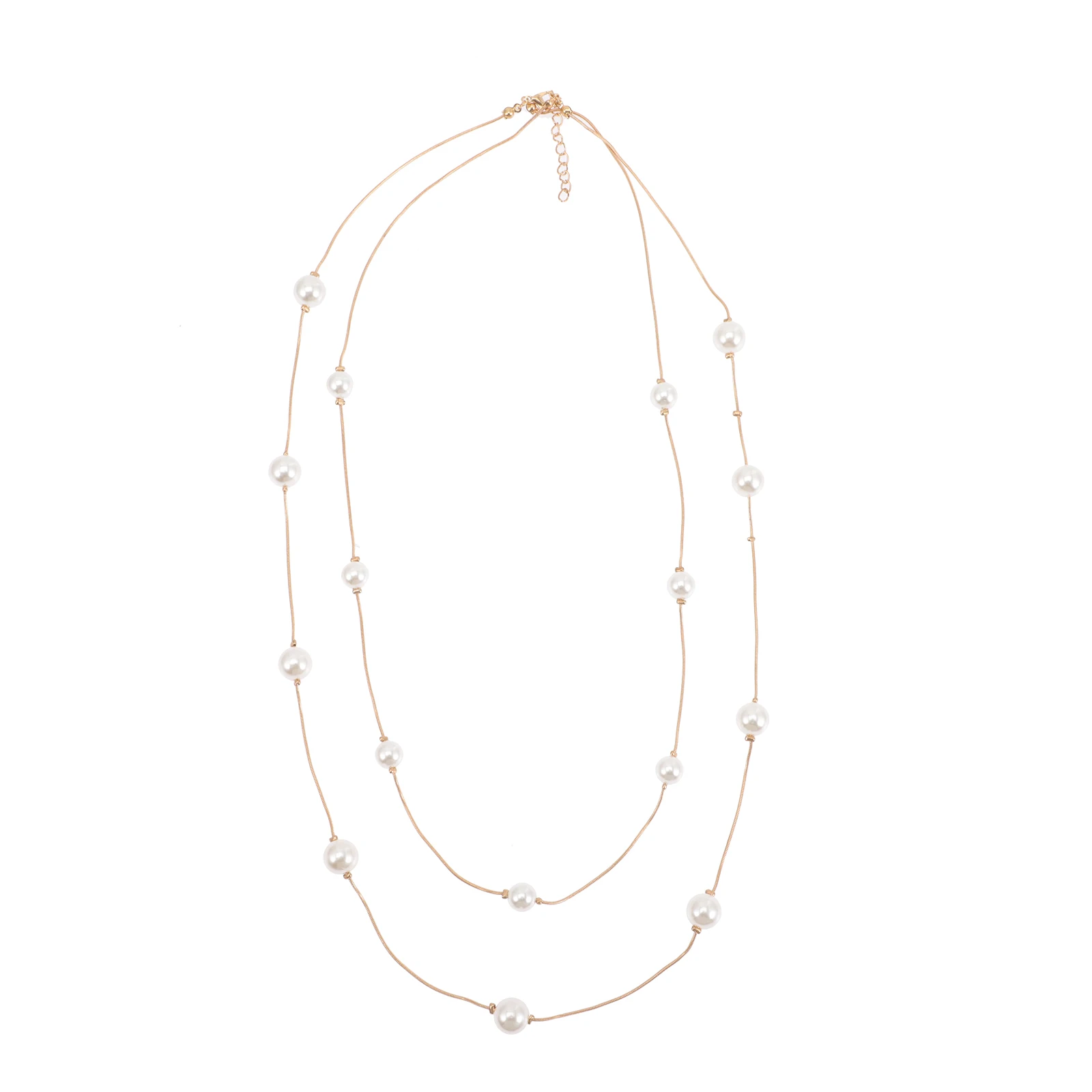 

Pearl Layered Necklace Long Necklaces for Women Bohemian Alloy Choker Stylish Accessory Durable Jewelry Elegant Design Gift