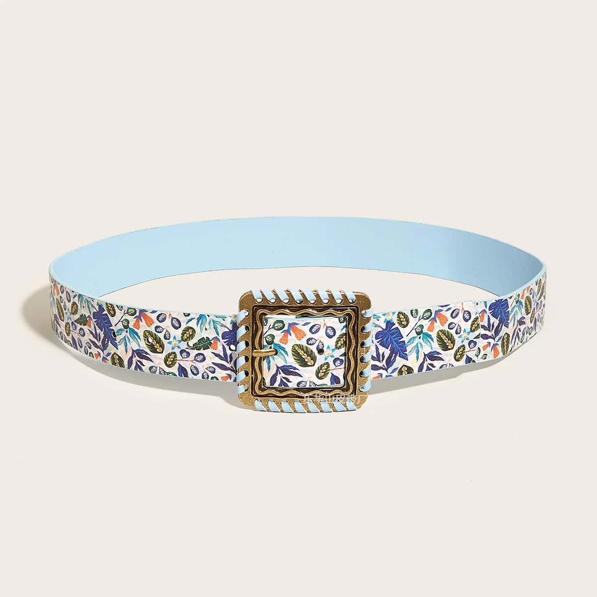 

Fashion Trend Print Multicolor Square Buckle Women's Belt