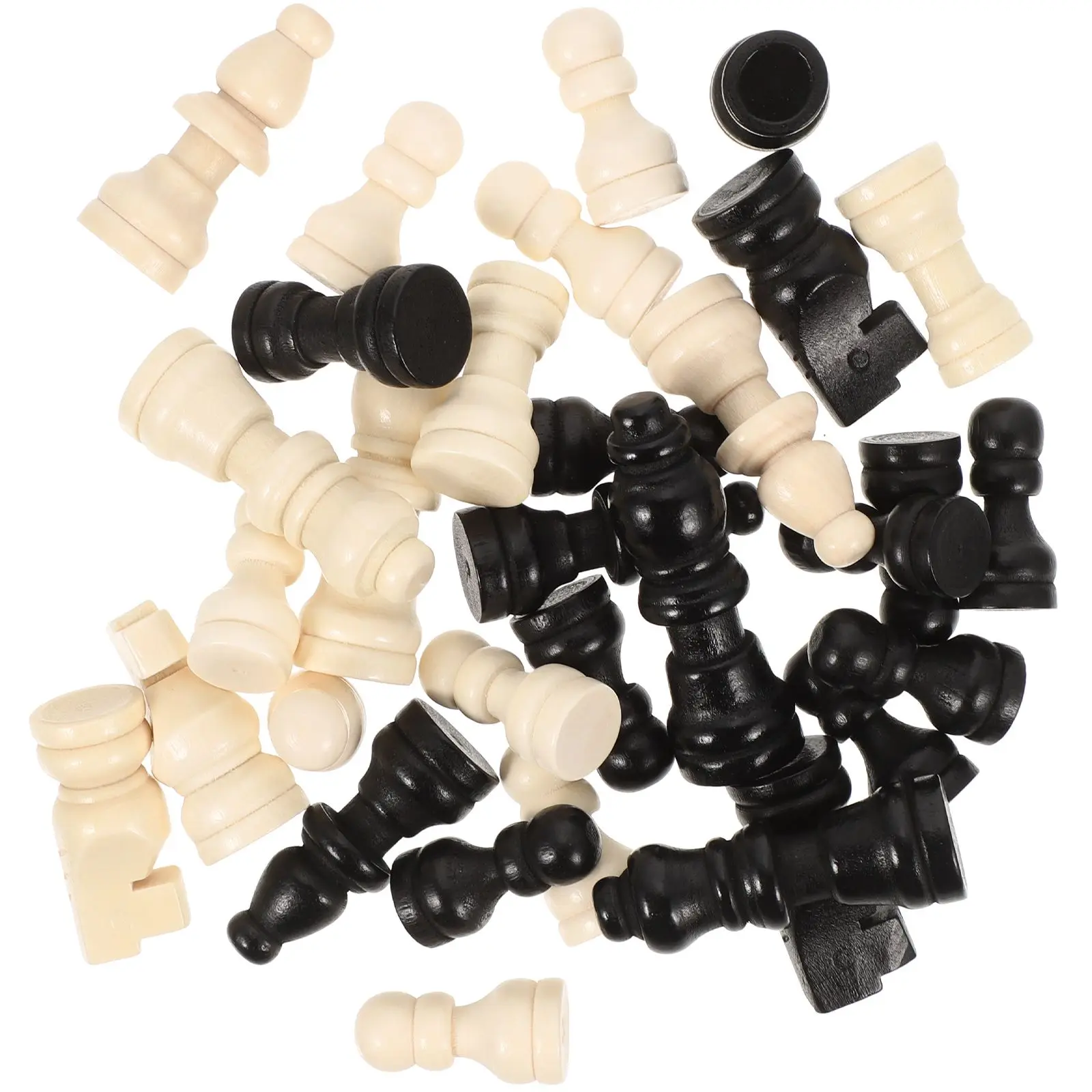 

Wooden Chess Pieces 2 Sets Mini Chessboard Accessories International Standard Game Reusable Stable Family Fun Board Game