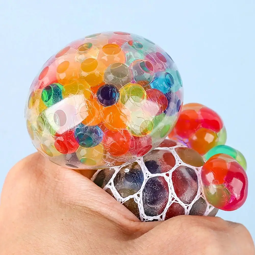 10pcs Squeezing Acne TPR Crystal Ball Solid Sphere Water Ball Pinching Transparent Realistic Rainbow Ball Squeeze Toys