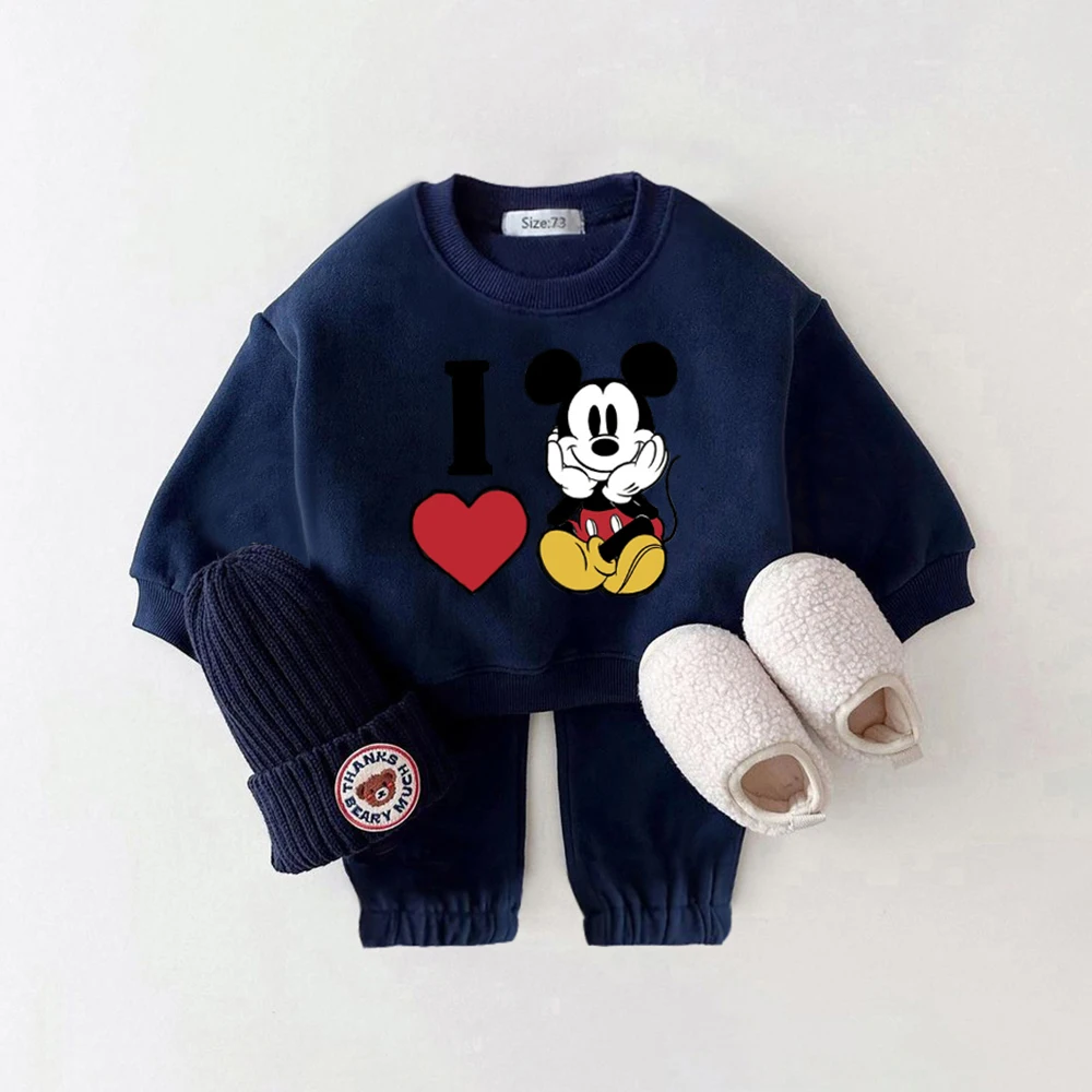 Conjuntos de ropa de invierno para bebés, jersey con forro polar cálido, sudadera, Tops + Pantalones para niños de 0 a 4 años, trajes para niñas pequeñas, 2 uds.