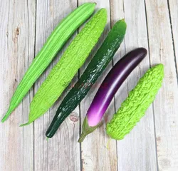 1pcs Fake vegetable models, fake cucumbers, bitter melon, eggplants, home cabinets, shop decorations, photography props
