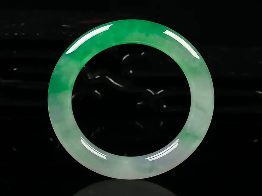 Myanmar Natural Jadeite Round Bracelet A Goods Old Pit Floating Flower Jade Transparent Ice Waxy Bangle Jewelry Accessories