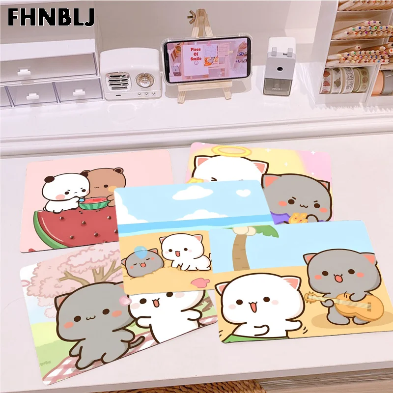 

Peach Mochi Cat Mousepad Custom Skin Thickened Mouse Pad Gaming Keyboard Table Mat Office Supplies Decor For Teen Girls Bedroom