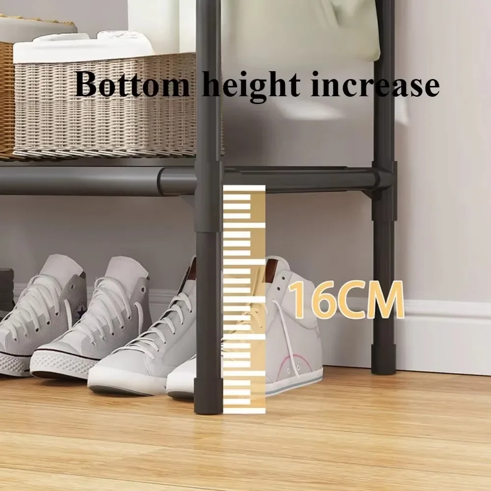 Simple Coat Rack Single Row Space Saving Clothes Rack Multi Layer Storages Wardrobe Household Floor Standing Clothing Hangers